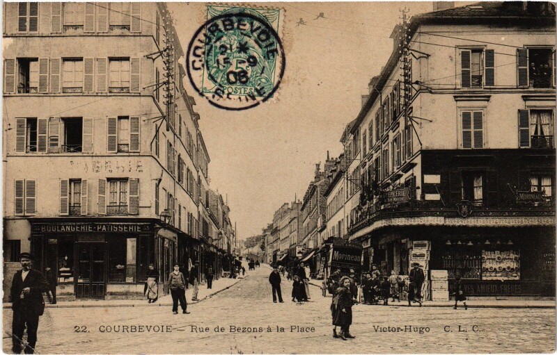 Carte postale ancienne Courbevoie Rue de Bezons à Courbevoie