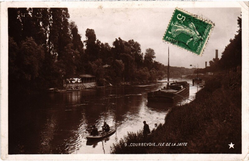 Carte postale ancienne Courbevoie Ile de la Jatte à Courbevoie