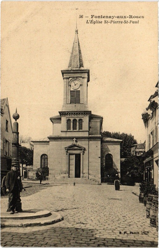Carte postale ancienne Fontenay aux Roses Eglise Saint-Pierre Saint-Paul à Fontenay-aux-Roses