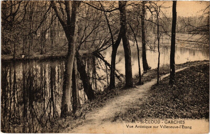 Carte postale ancienne Garches Etang de Villeneuve à Garches
