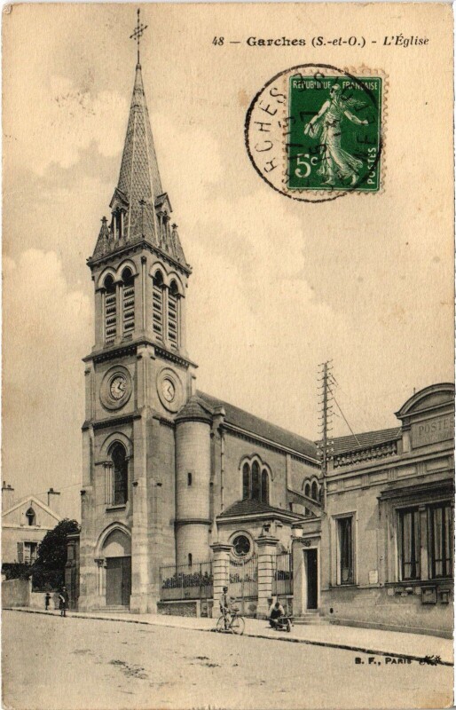Carte postale ancienne Garches Eglise à Garches