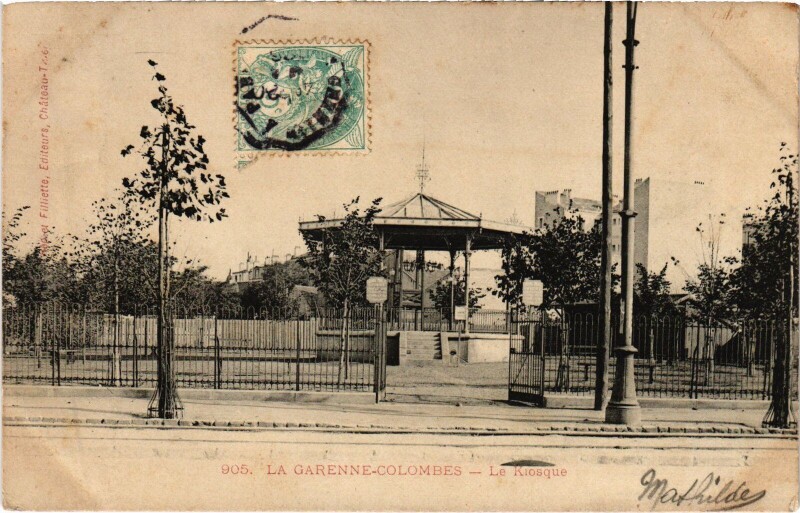Carte postale ancienne La Garenne Colombes Le Kiosque à Colombes