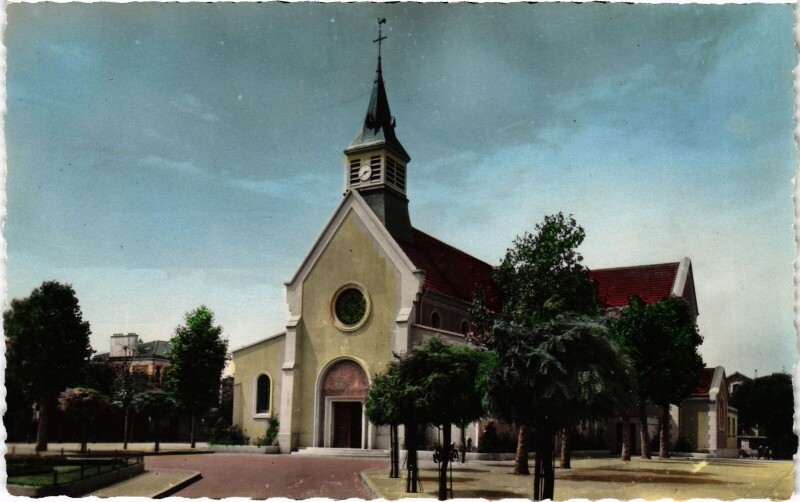 Carte postale ancienne La Garenne Colombes Eglise à Colombes