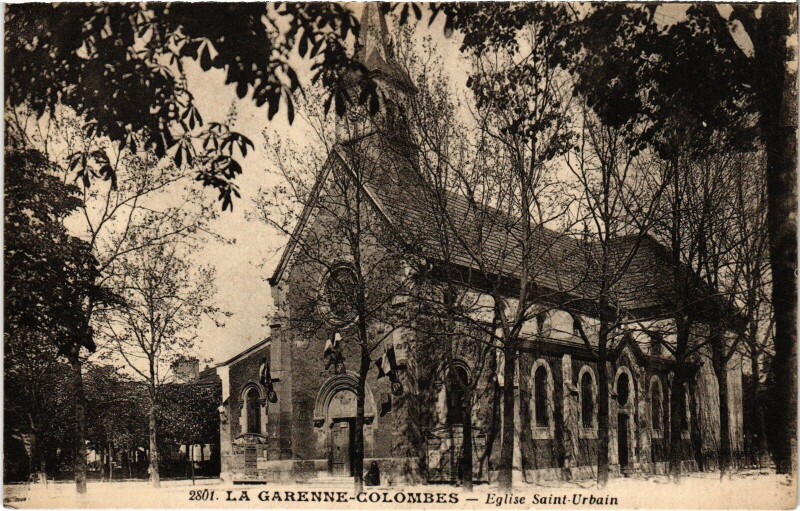 Carte postale ancienne La Garenne Colombes Eglise Saint-Urbain à Colombes