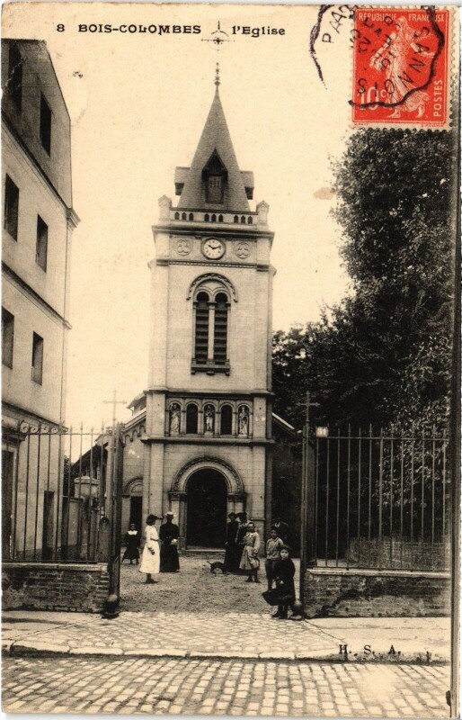 Carte postale ancienne Colombes Eglise à Colombes
