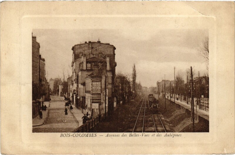 Carte postale ancienne Colombes Avenues des Belles Vues et des Abepines à Colombes