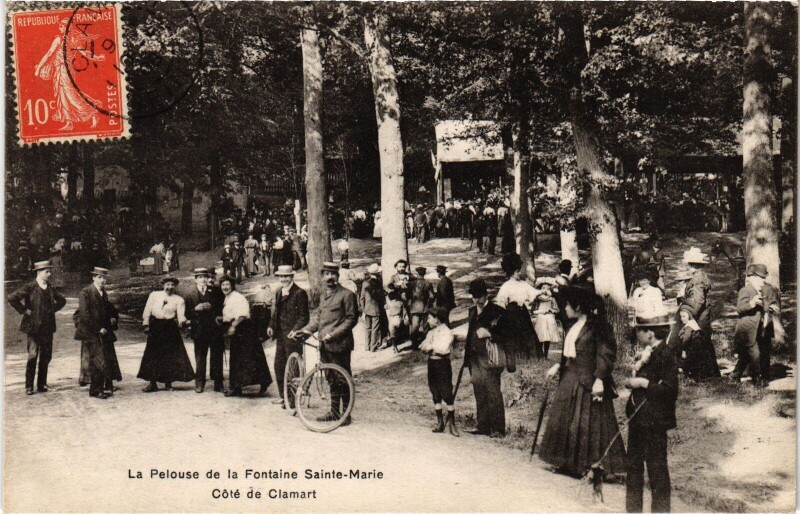 Carte postale ancienne Clamart La Pelouse de la Fontaine Sainte-Marie à Clamart