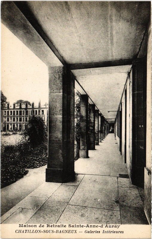 Carte postale ancienne Chatillon Maison de Retraite Sainte-Anne Galeries Interieures