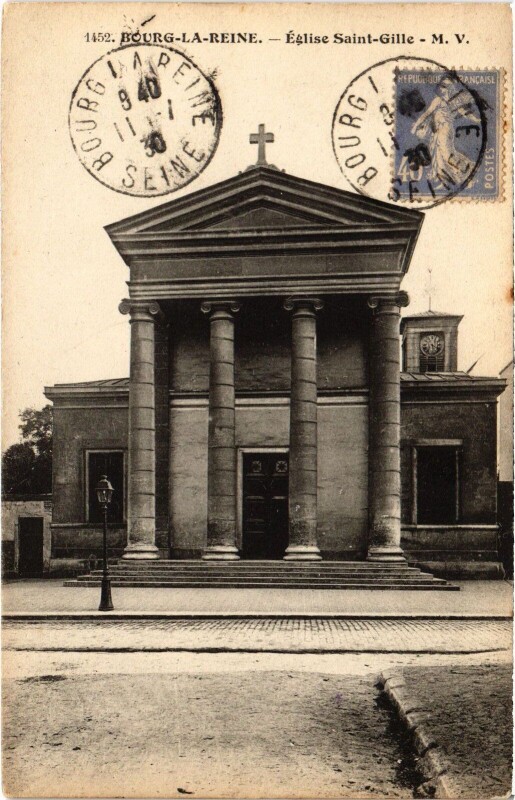 Carte postale ancienne Bourg la Reine Eglise Saint-Gille à Bourg-la-Reine
