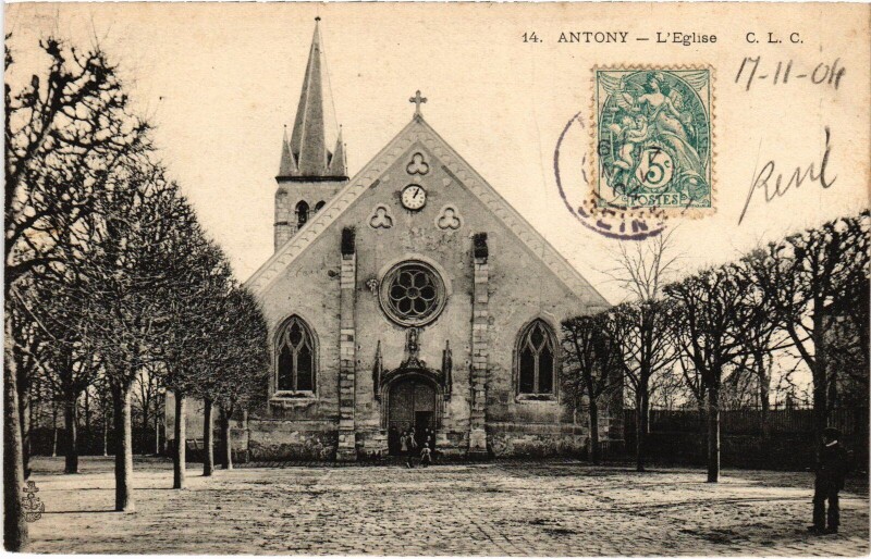 Carte postale ancienne Antony Eglise à Antony