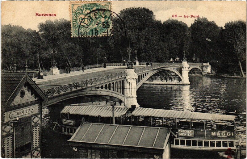 Carte postale ancienne Suresnes Le Pont à Suresnes