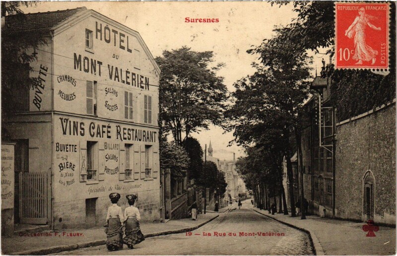 Carte postale ancienne Suresnes Rue du Mont Valerien à Suresnes
