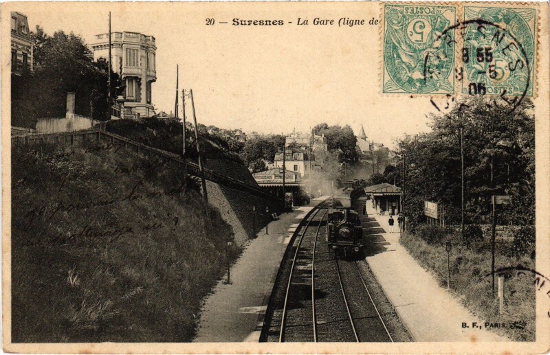 Carte postale ancienne Suresnes La Gare à Suresnes