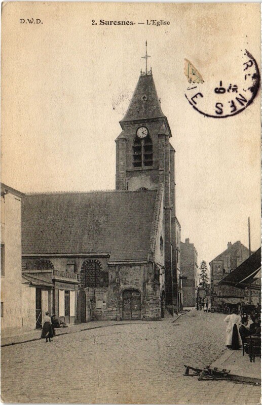 Carte postale ancienne Suresnes Eglise à Suresnes