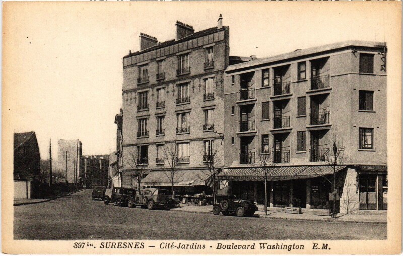 Carte postale ancienne Suresnes Boulevard Washington Cite Jardins à Suresnes