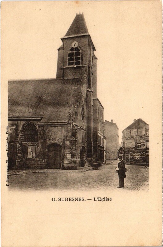 Carte postale ancienne Suresnes Eglise à Suresnes