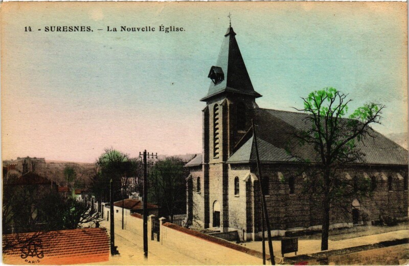 Carte postale ancienne Suresnes La Nouvelle Eglise à Suresnes