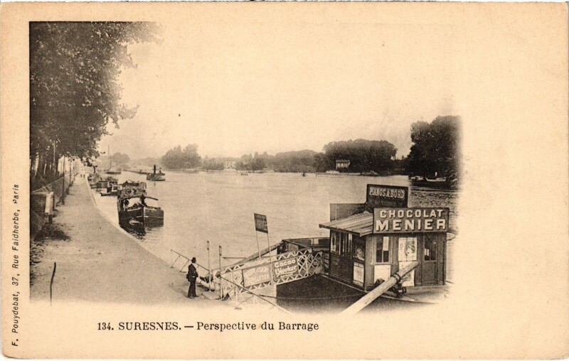 Carte postale ancienne Suresnes Perspective du Barrage à Suresnes