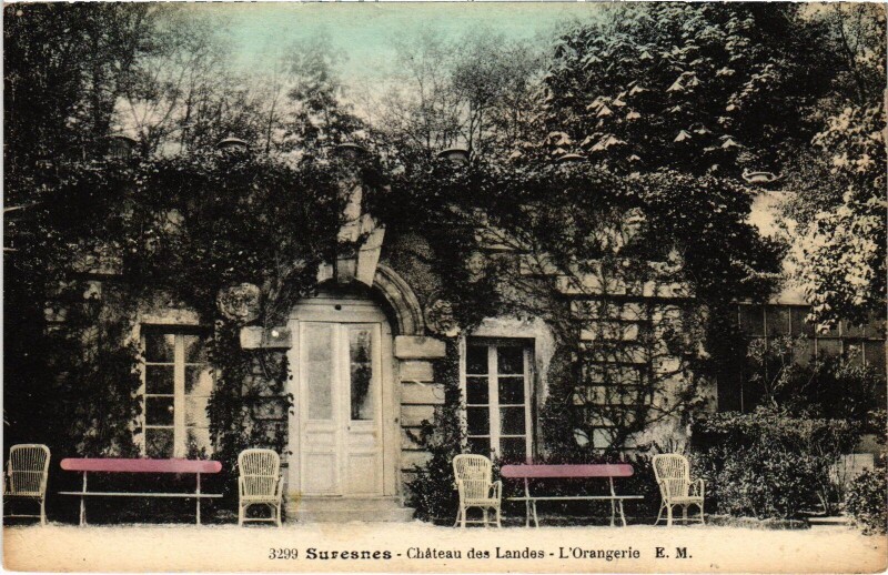 Carte postale ancienne Suresnes Chateau des Landes Orangerie à Suresnes