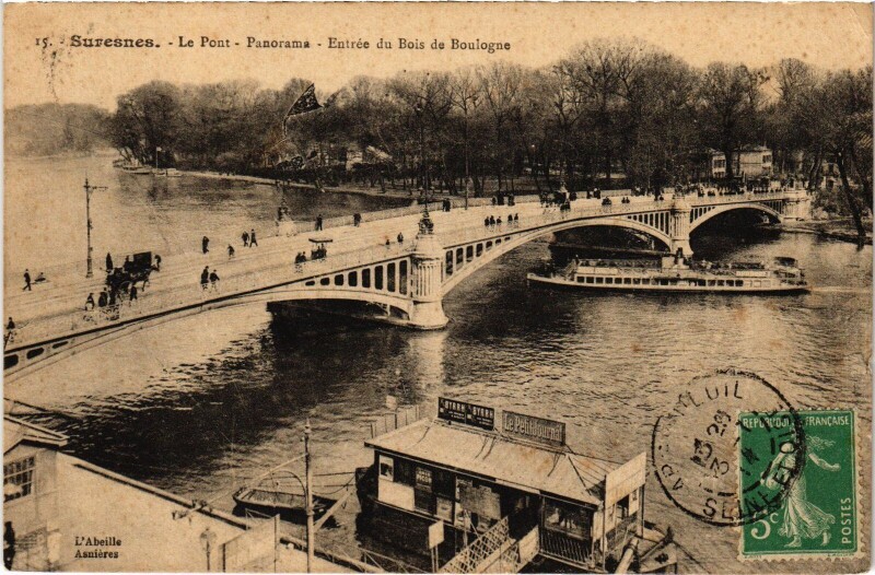 Carte postale ancienne Suresnes Le Pont panorama à Suresnes