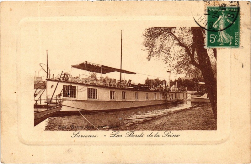 Carte postale ancienne Suresnes Restaurant de la Belle Cycliste à Suresnes