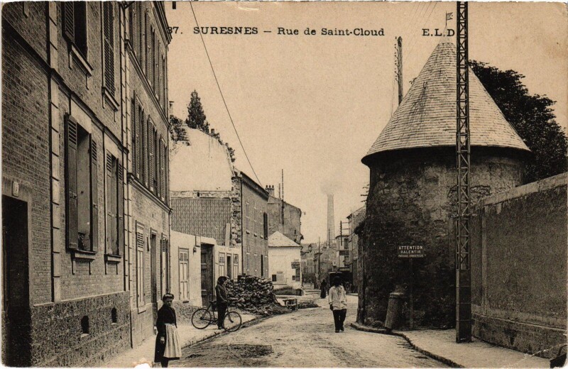 Carte postale ancienne Suresnes vue du Coteau de Saint-Cloud à Saint-Cloud