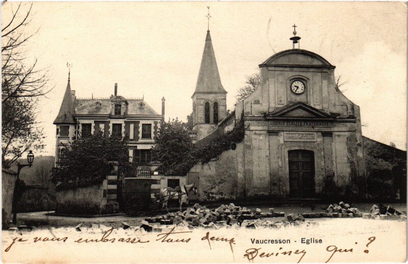 Carte postale ancienne Vaucresson Eglise à Vaucresson