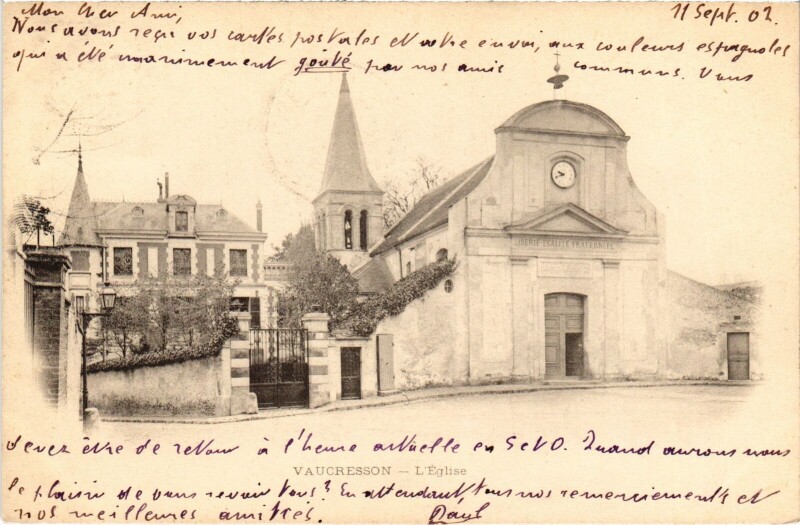 Carte postale ancienne Vaucresson Eglise à Vaucresson