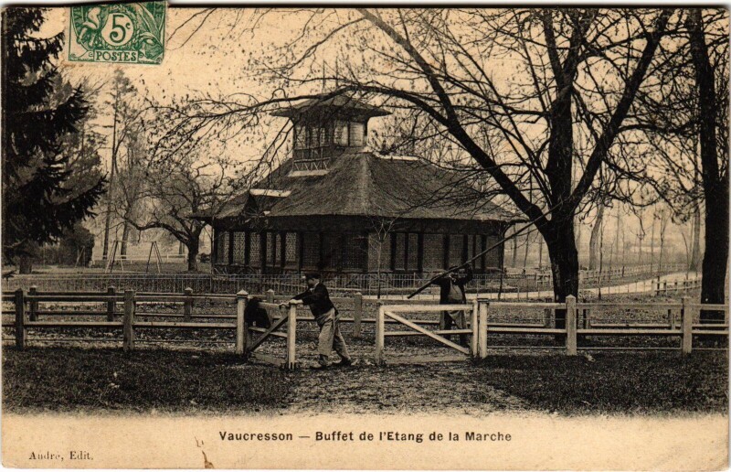 Carte postale ancienne Vaucresson Buffet de l'Etang de la Marche à Vaucresson