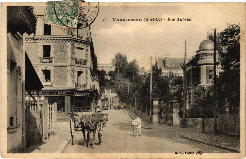 Carte postale ancienne Vaucresson Rue Aubriet à Vaucresson