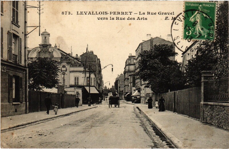 Carte postale ancienne Levallois Perret Rue Gravel à Levallois-Perret