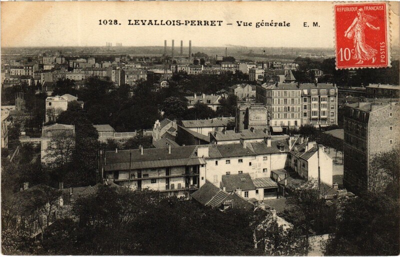 Carte postale ancienne Levallois Perret vue generale à Levallois-Perret