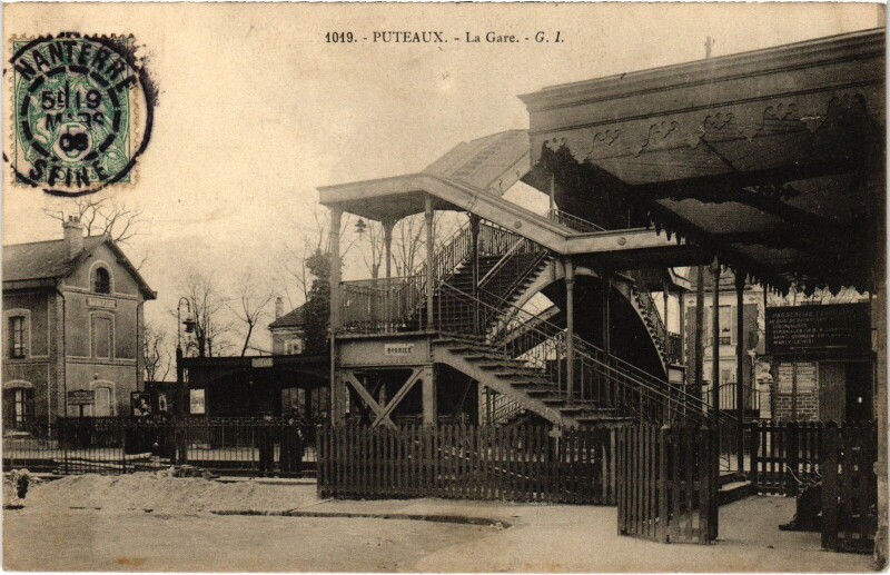 Carte postale ancienne Puteaux La Gare à Puteaux