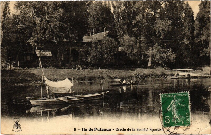 Carte postale ancienne Puteaux Cercle de la Societe Sportive à Puteaux