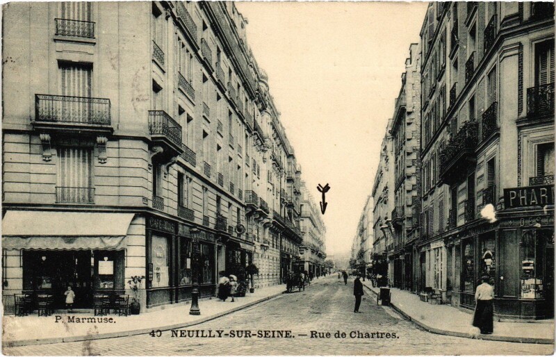 Carte postale ancienne Neuilly Rue de Chartres