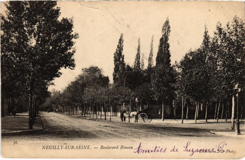Carte postale ancienne Neuilly Boulevard Bineau