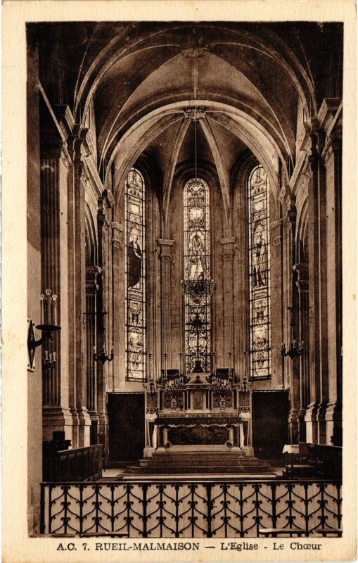 Carte postale ancienne Rueil Eglise Le Choeur