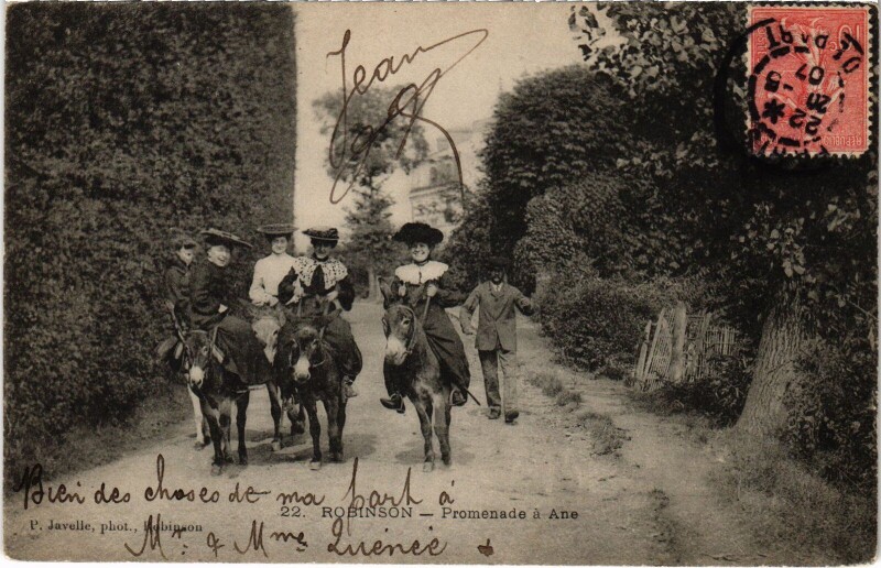 Carte postale ancienne Robinson Promenade a Ane
