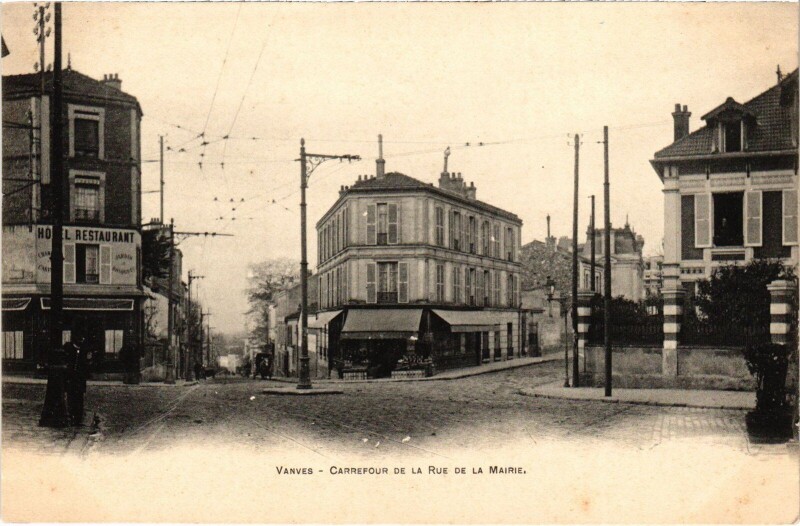 Carte postale ancienne Vanves Carrefour de la Rue de la Mairie à Vanves