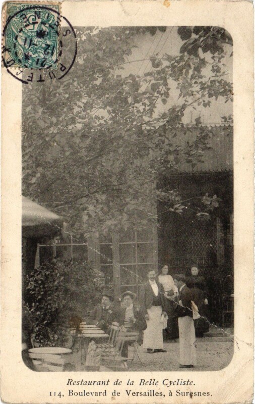 Carte postale ancienne Suresnes Restaurant de la Belle Cycliste à Suresnes