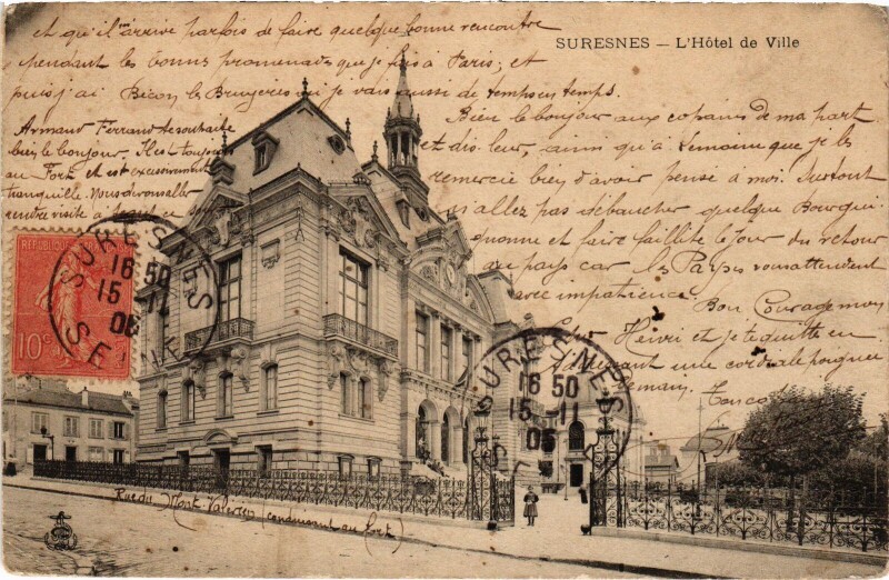 Carte postale ancienne Suresnes Hotel de Ville à Suresnes