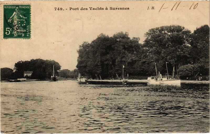 Carte postale ancienne Suresnes Port des Yachts à Suresnes