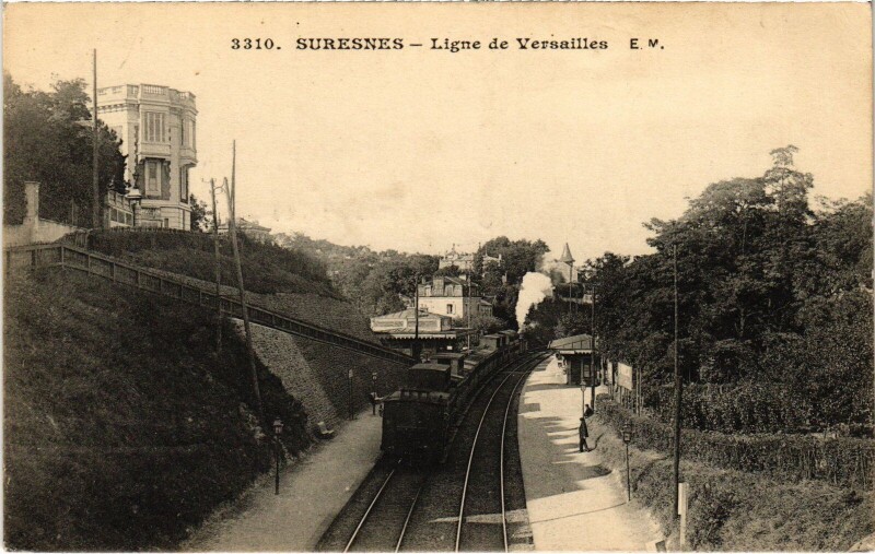 Carte postale ancienne Suresnes Ligne de Versailles à Suresnes