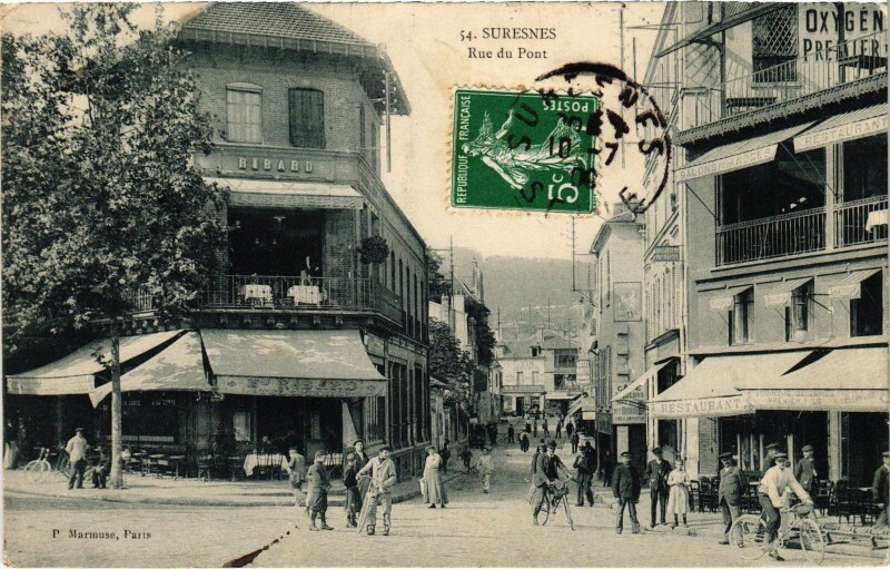 Carte postale ancienne Suresnes Rue du Pont à Suresnes