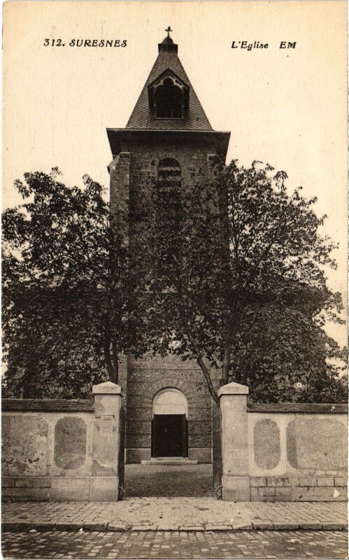 Carte postale ancienne Suresnes Eglise à Suresnes