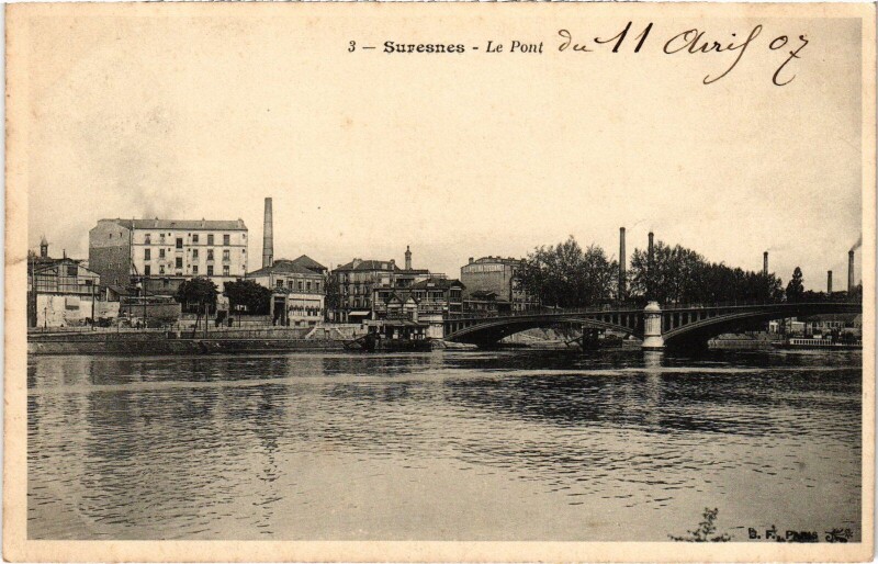 Carte postale ancienne Suresnes Le Pont à Suresnes