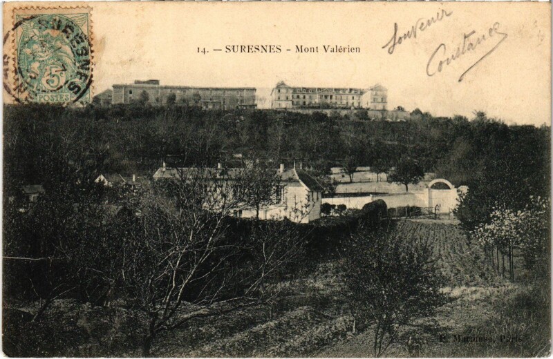Carte postale ancienne Suresnes Mont Valerien à Suresnes