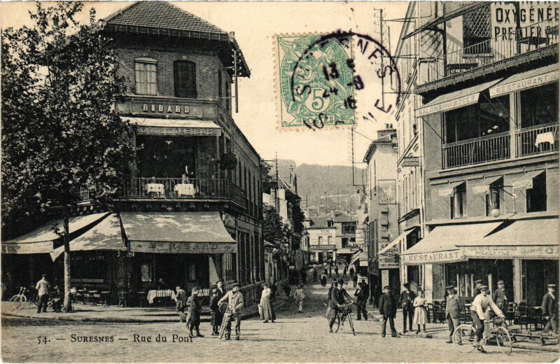 Carte postale ancienne Suresnes Rue du Pont à Suresnes