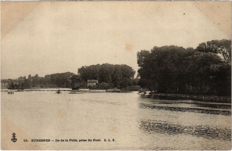 Carte postale ancienne Suresnes Ile de la Folie à Suresnes