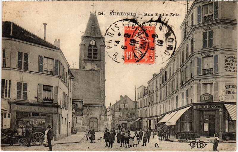 Carte postale ancienne Suresnes Rue Emile Zola à Suresnes